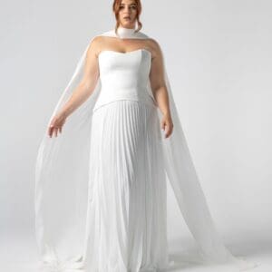 Silk Bridal Scarf Wide