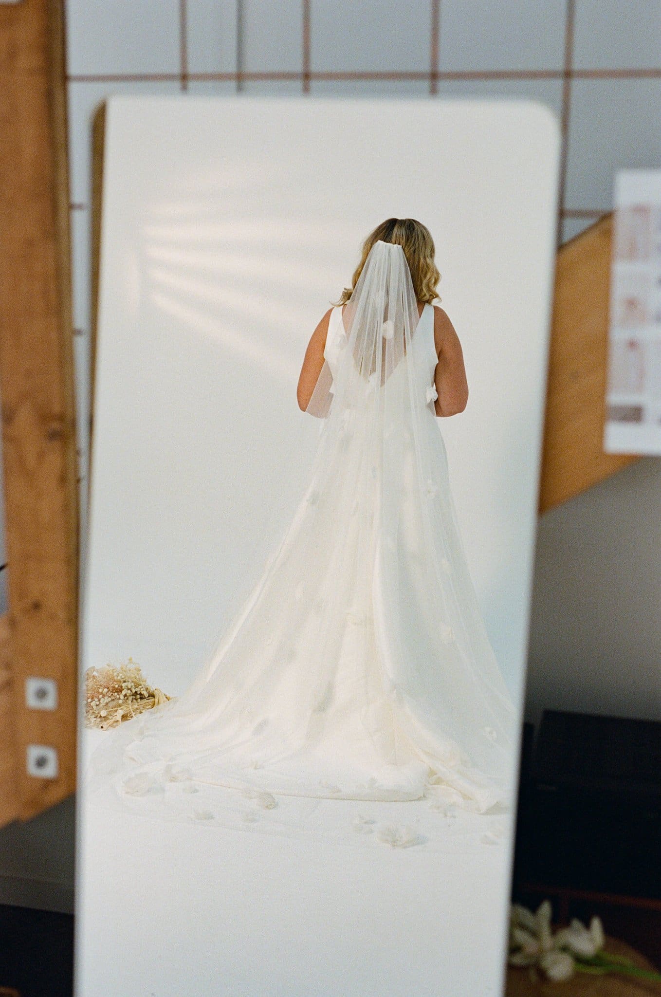 Organza petal veil Gown and altar (1).jpg