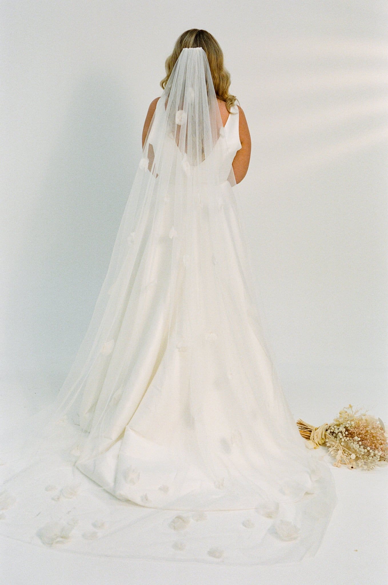 Organza petal veil Gown and altar (2).jpg