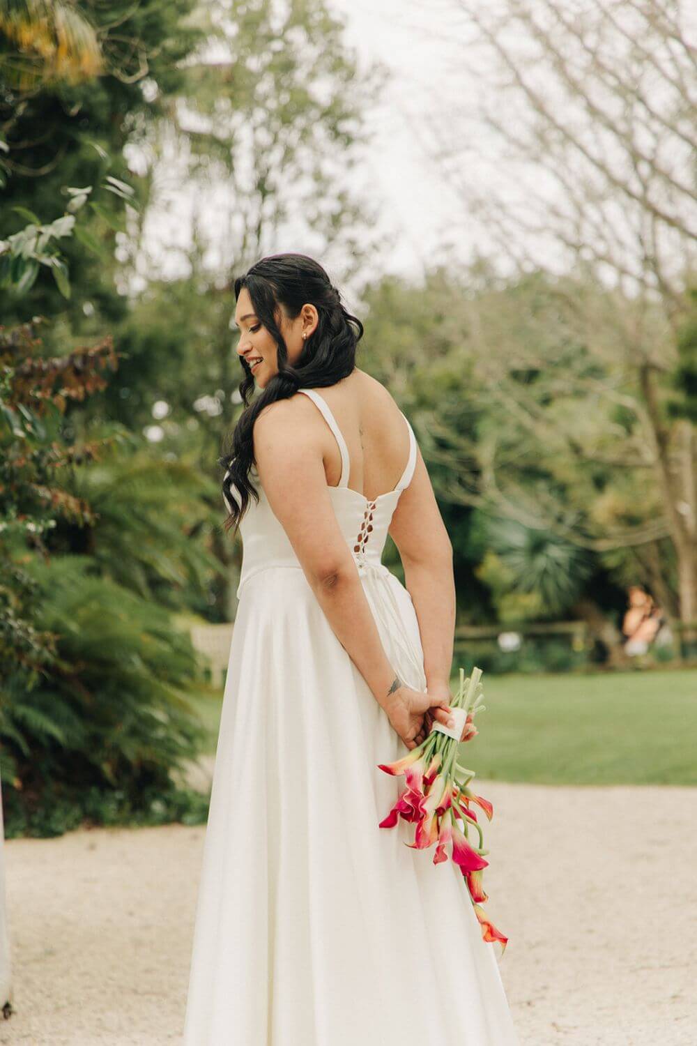 Back view of Amaya two piece bridal set